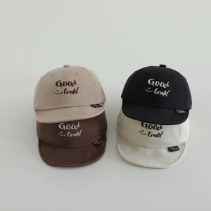 Baby Soft Brim Baseball Cap Cotton Good Luck Smiley Face Embroidery Sun Hat For Infant Toddler Boys Girls Fashion