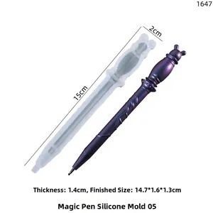 Dimensiones del molde de resina para bolígrafo mágico con grosor de 1,4 cm y 15 cm largo