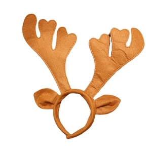 Brown felt Christmas reindeer antler headband for holiday party costume and decoration