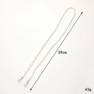 Braided pearl phone strap with 59cm length and heart pendant crossbody design