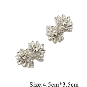 Set of crystal rhinestone patches with pearls for bridal belts and dance dresses