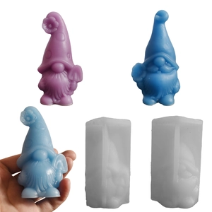 Moule En Silicone Gnome Nain Avec Pelle Et Fleur Pour Bricolage Bougie Aromathérapie Ornement En Plâtre Artisanat Fait Main
