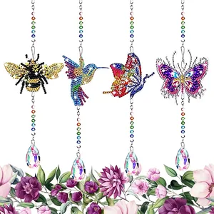 5D DIY Diamant Schilderij Windgong Kit met Kristallen Hangers en Vlinderontwerpen