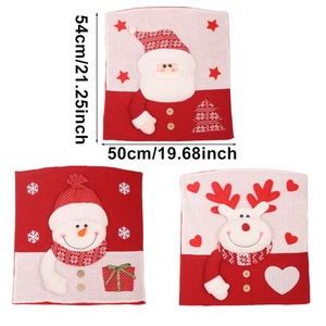 3-pack Christmas knitted chair covers featuring Santa, Snowman and Reindeer patterns
