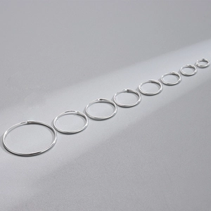 925 Sterling Silver Minimalist Round Hoop Earrings For Women Geometric Circle Earrings Gold Silver Plated Fashion Jewelry