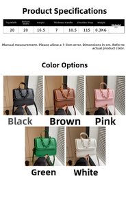 Detailed dimension guide and size chart for minimalist PU leather square crossbody bag