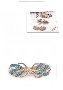 Spécifications de taille pour pince à cheveux nœud strass en alliage or rose