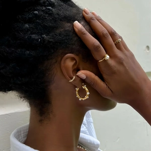 18K Gold Plated Stainless Steel Chunky Hoop Earrings With Colorful Cubic Zirconia And Artificial Pearls Minimalist Luxury Women