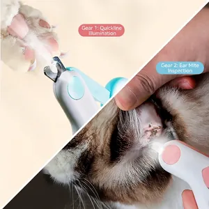LED pet nail clipper with bloodline light and ear mite examination function