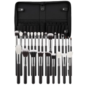 Professional Makeup Brush Kit With Storage Bag Synthetic Fiber Bristles Wood Handle Aluminum Tube Beauty Tools For Artist