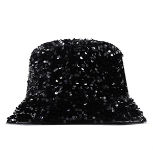 Bob tendance à paillettes noires pour hommes avec un design hip-hop réfléchissant scintillant
