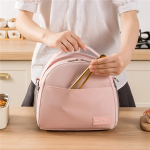 Insulated Lunch Bag Oxford Cloth Thermal Cooler Tote Large Capacity Portable Handheld Shoulder Strap For Picnic Office