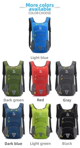 Selection of seven colorful lightweight tear-resistant nylon outdoor sport backpacks