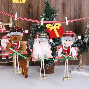 Weihnachtsanhänger Plüsch Weihnachtsmann Schneemann Rentier Puppe Mit Metallglocke Feliz Navidad Weihnachtsbaumschmuck Für Zuhause Party