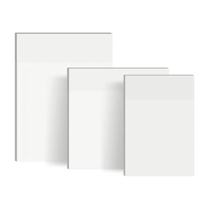 Three sizes of minimalist white transparent sticky notes for office and school study use