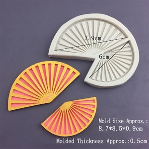 Chinese style folding fan silicone mold for chocolate fondant cake and DIY resin crafts