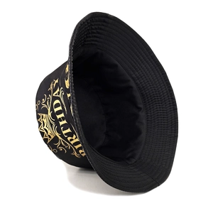 Chapeau bob en coton noir avec couronne dorée et imprimé Birthday pour fête d'anniversaire