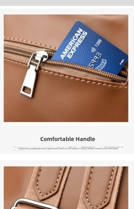 Detail of premium brown leather tote with silver zippers and precision stitching