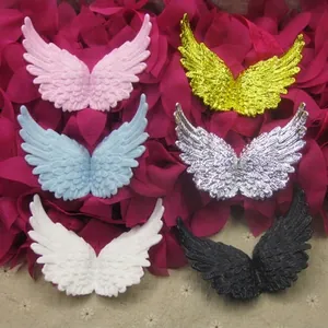 Multicolor decorative angel wings with feather texture for Christmas DIY and cake toppers