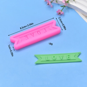 Silicone LOVE letter ribbon mold for handmade soap, candles and cake baking DIY