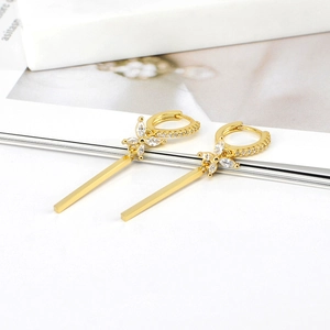 S925 Sterling Silver Post Butterfly Drop Earrings For Women Copper Rhinestone Long Tassel Dangle Earrings Gold Silver Plated Jewelry