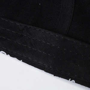 Black hip-hop baseball cap featuring high-density fabric and triple-stitched reinforced brim
