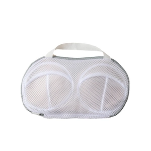 Padded mesh bra laundry bag with handle for washing machine protection and drying