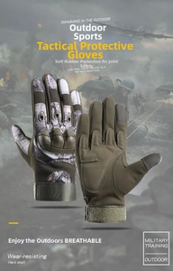 Tactical gloves detail featuring soft rubber protection and reinforced anti-slip palms