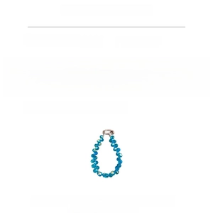 Infographic showing blue crystal phone lanyard weight, material, and 25.5cm size details