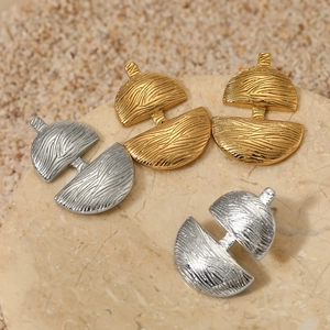 Boucles D'Oreilles Puces Voilier Géométrique Abstrait Acier Inoxydable Texture Vague Bijoux Minimalistes Pour Femmes