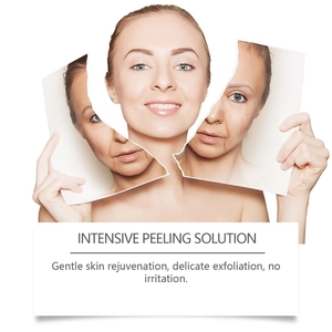 Creative peeling solution visual showing skin renewal effect with smooth facial texture
