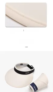 Detail showing high-quality stitching and foldable design of women's sun visor hat