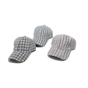 Three sequined tweed baseball caps for women in grey, blue, and pink elegant styles