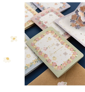 Detail of 3D pop-up floral greeting card with 'Full of Happiness' artistic lettering