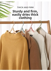 Detail of portable folding hangers in Morandi colors showing high load-bearing capacity