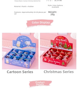 Detailed view of the 12-grid display box with space and Christmas theme mini erasers