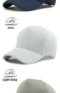 Atmungsaktive Mesh-Baseballkappen in Marineblau, Weiß und Hellgrau für den Sonnenschutz