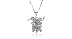 925 Sterling Silver Sea Turtle Pendant Necklace For Women Minimalist Animal Charm Rhinestone Jewelry O-Chain Accessory Gift