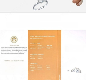 Detailed macro view of 1 carat moissanite silver ring with official GRA certificate