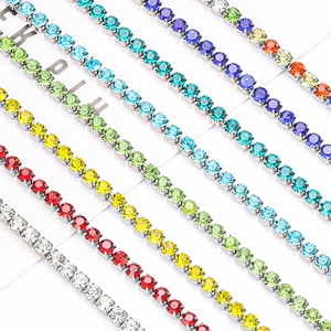 Stainless Steel Rhinestone Claw Chain Sparkling Crystal Tennis Chain DIY Jewelry Making Supplies For Necklace Bracelet Trendy Fashion