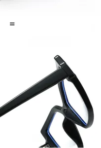 Detail of black flexible glasses frame showing high-quality elastic hinge and lightweight material