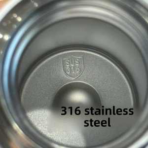 Detailed close-up of the internal 316 stainless steel liner with SUS 316 stamp