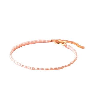 Elegante pulsera de perlas naturales de agua dulce rosas con cierre dorado y extensión