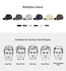 Breathable mesh sun cap color selection and style guide for various male face shapes
