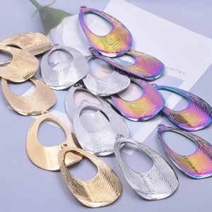 Water drop textured 18k gold plated stainless steel pendants in multiple colors