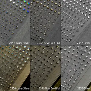 Nail Art Stickers 3D Metallic Relief Heart Star Shapes Self Adhesive Decals DIY Manicure Decoration