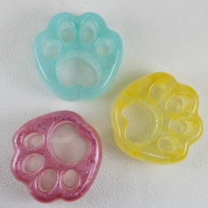 Moldes de resina de pata de gato rosa amarillo y menta con purpurina brillante