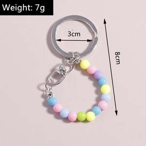 Detailed size parameters of fruit acrylic keychain with beads, 8cm length and 7g weight