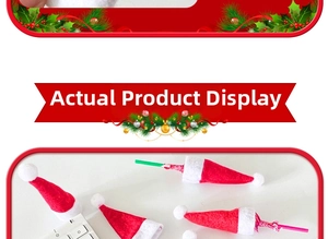 Mini red felt Santa hats with white pom poms for lollipop decoration and party favors