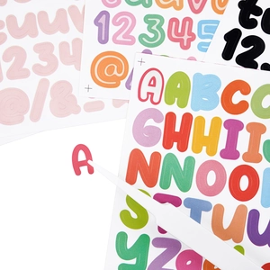 Colorful 0.5-inch matte alphabet and number stickers for scrapbooking and DIY crafts